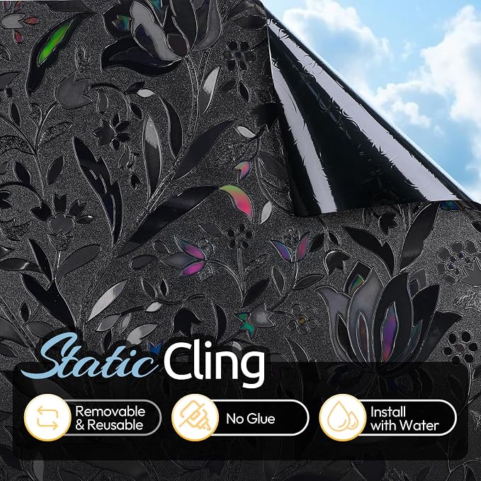 rabbitgoo Total Blackout Window Film, 17.5" x 78.7" | Sun Blocking Light Blocker - Image 4