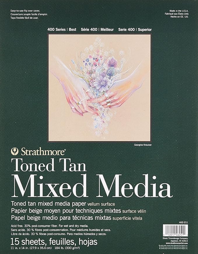 Strathmore Toned Mixed Media Paper Toned Tan 11"X14"-15 Sheets -62462211 by StrathmorePaper
