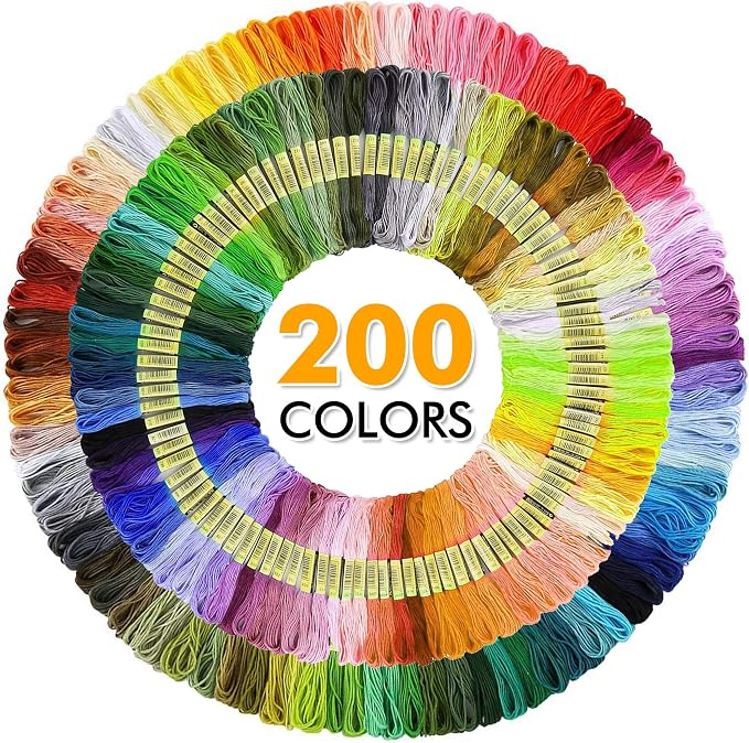 INSCRAFT 304 Pack Embroidery Kit, 200 Colors Threads, Instructions, Bag and - Image 2