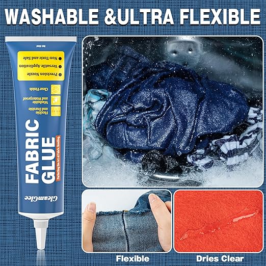 Fabric Glue Permanent, 150ml Extra Strong Fabric Adhesive, Washable Clear - Image 5