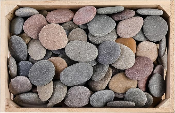 ROCART 100 PCS Large 2.15-3.35" Smooth Natural River Rocks by ROCART