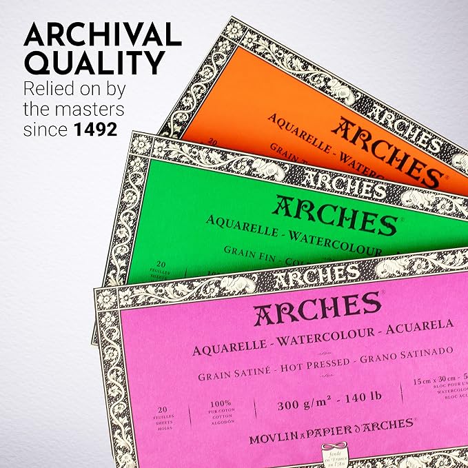Arches Watercolor Paper Block, 5.9" x 11.8", 140 pound - Image 5