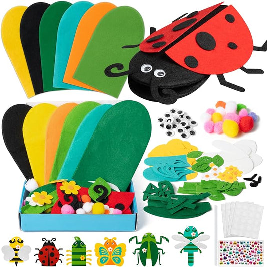 WATINC 6Pcs Hand Puppet Making Kit, Art Craft Felt Sock Puppet Toys, Creative by WATINC
