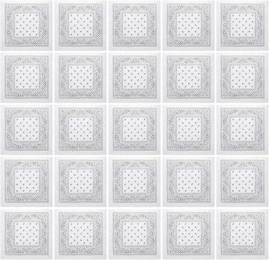 100 Pack Bandanas Unisex Paisley Bandanas Bulk Multi Purpose Cowboy Head Wrap by Handepo