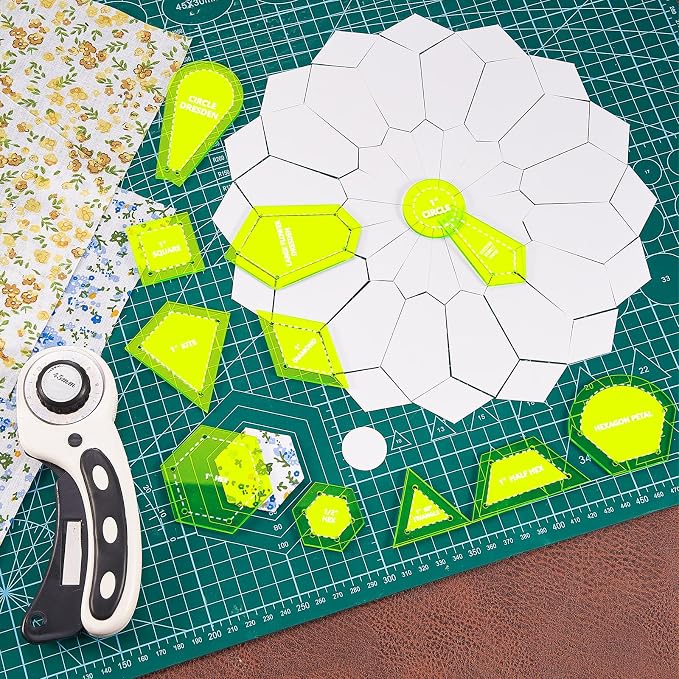 Cinnvoice 612 Pcs Patchwork Paper EPP English Piecing Supplies 12 Shapes - Image 6