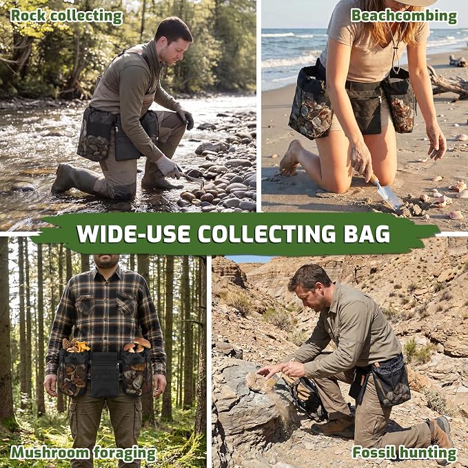 Rock Collecting Bag, Adjustable Foraging Waist Pack - Image 7