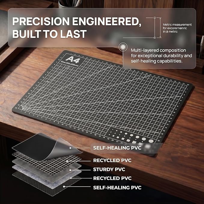 Professional A4 Self-Healing Cutting Mat, Non-Slip Craft Cutting Board - Image 3