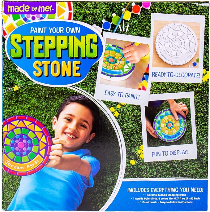 Made By Me Mosaic Stepping Stone, DIY Custom Name Garden Stone, Great Spring & - Image 6