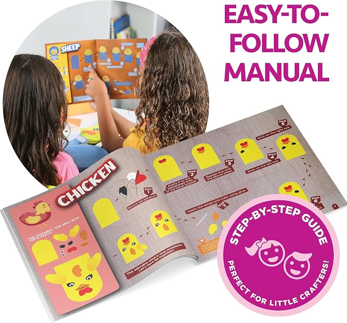 Hand Puppet Kit – Make Your Own Animal Characters, 10 Felt Pieces, Simple - Image 3