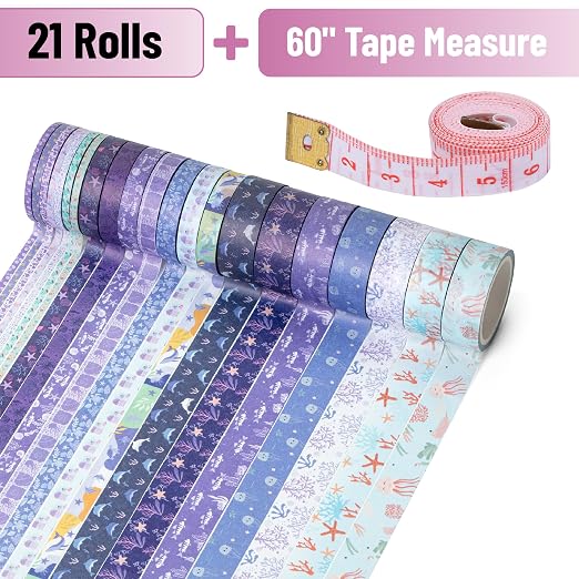 Mr. Pen- Washi Tape Set, 21 Rolls, 5 Yards/Roll | Washi Tape - Image 2