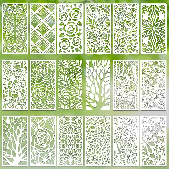 Texture Stencils for Crafts Reusable 16Pcs Stencils | DIY Art Painting Stencil by Unknown