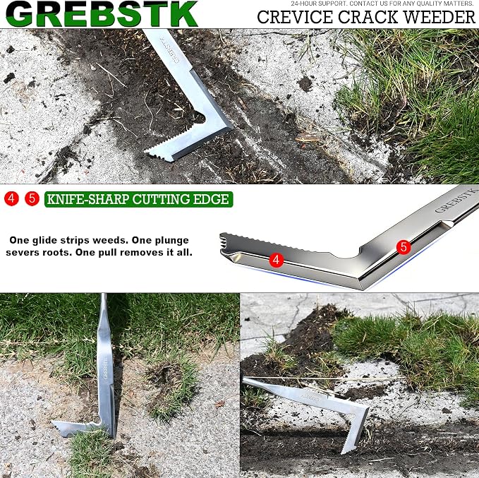 GREBSTK Crack Weeder Crevice Weeding Stainless Steel Sharp Tool, 38 in | - Image 5