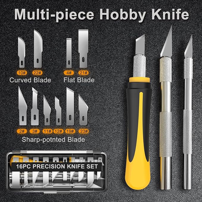 Exacto Knife Set, 16-Piece Hobby Knife & Precision Knife Set, 3-Piece Craft - Image 2