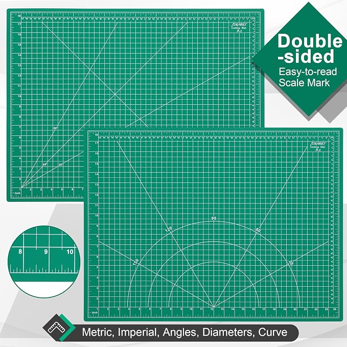 Density-upgraded 18" x 24" Self Healing Sewing Mat, Idemeet Rotary Sewing Mat - Image 2