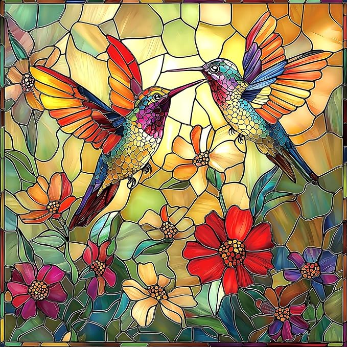 Vintage Paint Hummingbird Flower 500 Piece Puzzles by Blueforest
