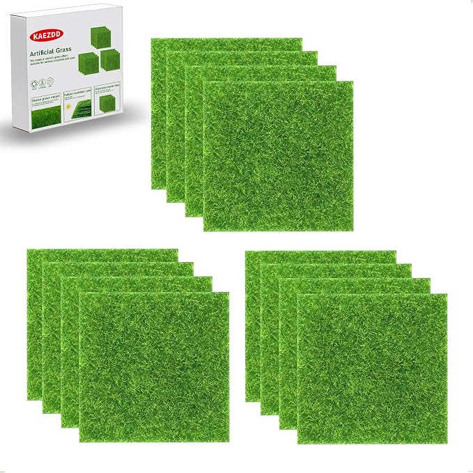 12 Pcs 6 X 6 Inch Fake Grass Decor by KAEZDD