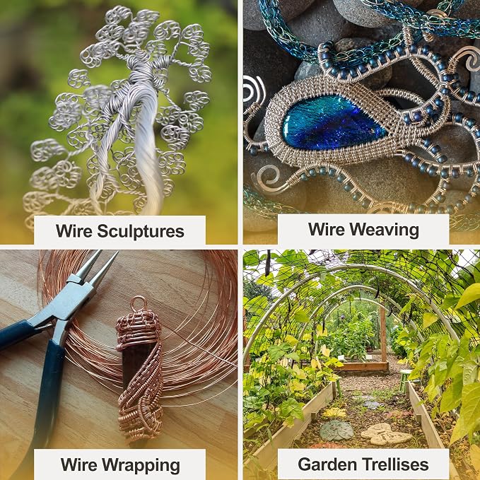 Mandala Crafts 13 Gauge Black Anodized Aluminum Craft Wire, 60 FT | Colored - Image 5