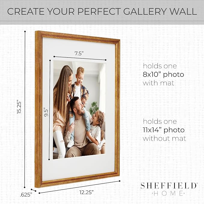 Sheffield Home 9 Piece Gallery Wall Frame Set, 11x14 Inch, Antique Bronze - Image 3