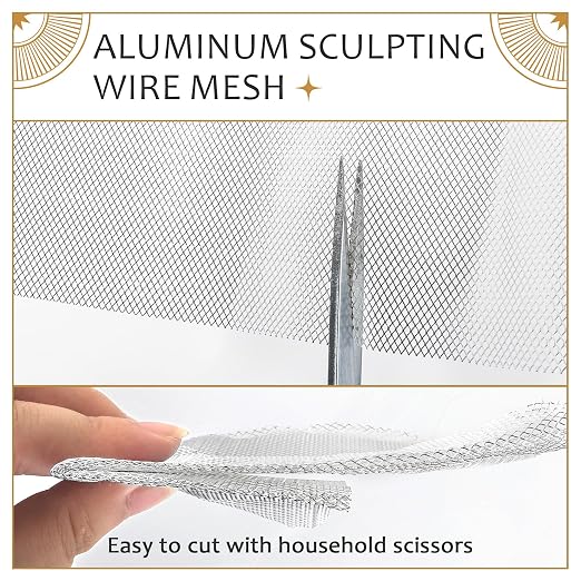 UNIFAMILY 2 Rolls Sculpting Wire Mesh, 6.5FT x 16IN Aluminum Wire Mesh - Image 4