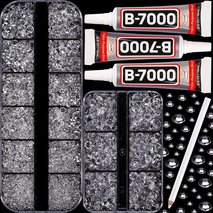 7500Pcs Transparent Clear Rhinestones Flatback by Worthofbest