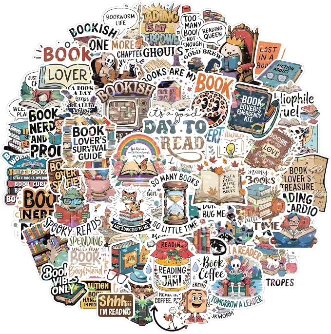 300+ PCS Book Stickers Pack for Kindle Water Bottle Laptop by JUNKJWBZ%7CPeelStickInspir