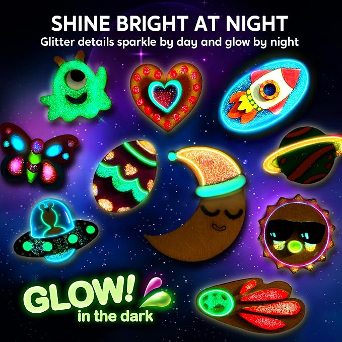 JOYIN 12 Glow in The Dark Wooden Magnets - Image 2