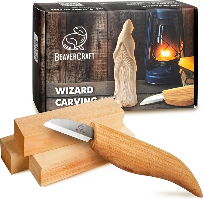 BeaverCraft Whittling Kit for Beginners, Wood Carving Kit for Beginners by BeaverCraft