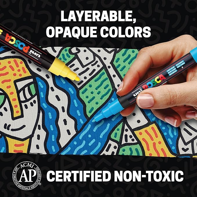 Uni Posca Paint Markers, 3M Fine Point Acrylic Paint Pens - Image 6