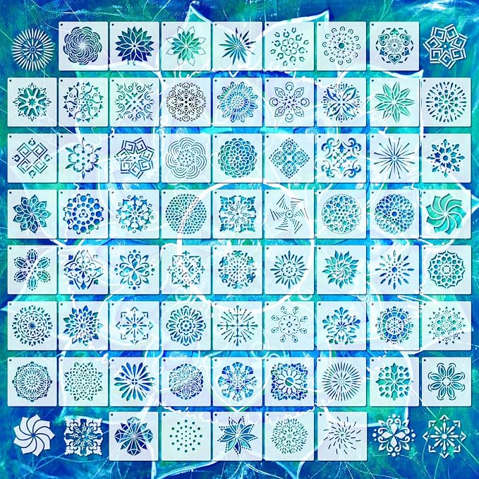 Marspark 66 Pcs Small Stencils for Crafts Reusable 3 Inch Stencils for Painting by Marspark