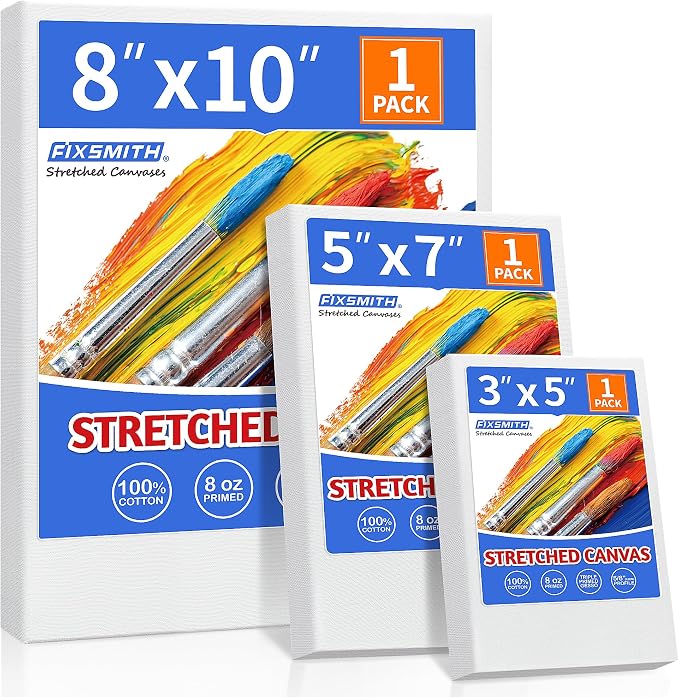 FIXSMITH Stretched Canvas for Painting, Pre-Primed Canvases Wood Framed by FIXSMITH