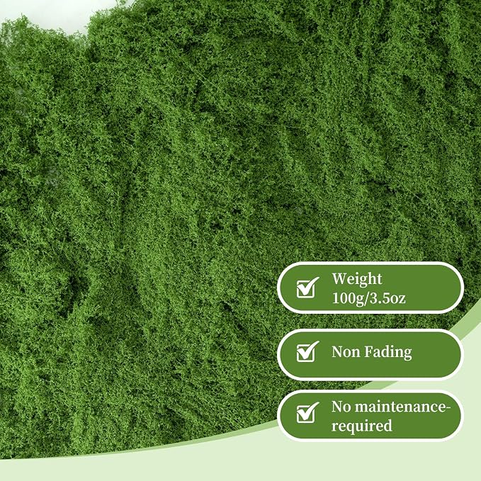 Fake Green Moss for Potted Plants, Artificial Moss for Crafts Indoor, DIY Table - Image 2