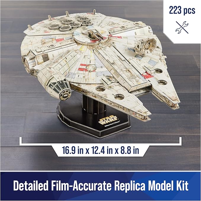 4D Build Star Wars Millennium Falcon 3D Model Kit, Star Wars Gifts, Desk Decor - Image 2