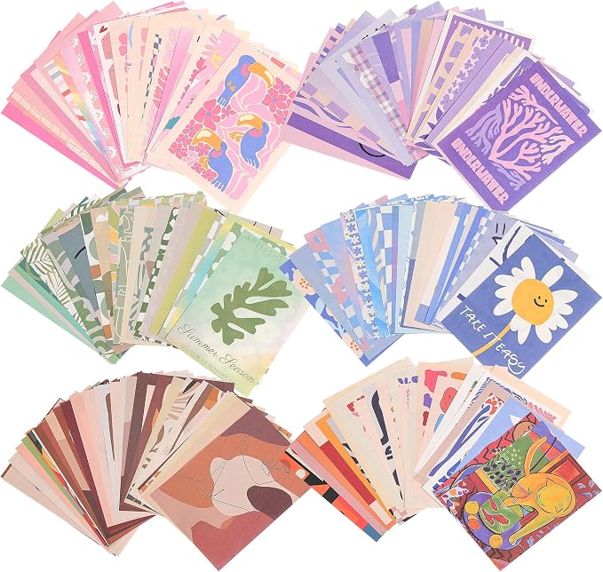 emmoolife 300 Sheets Aesthetic Scrapbook Paper, Retro Boho Pastel Wall Collage by emmoolife