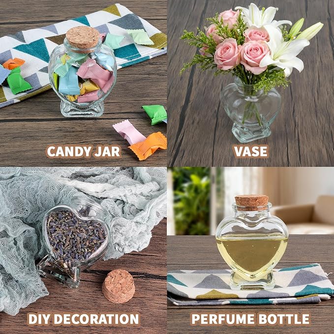 Clear Heart-shaped Glass Bottles - Image 2