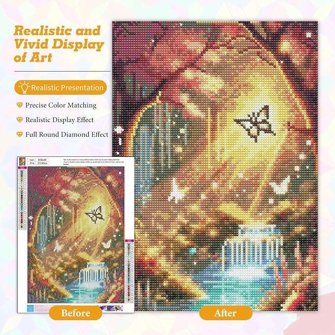 Landscape Diamond Art Kits for Adults Beginners 12x16 in, DIY Craft Gift | - Image 4