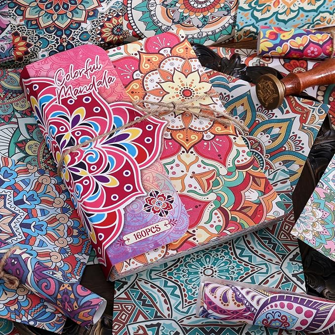 160 Sheets boho Mandala scrapbook paper Set, Journaling Scrapbooking Supplies - Image 8