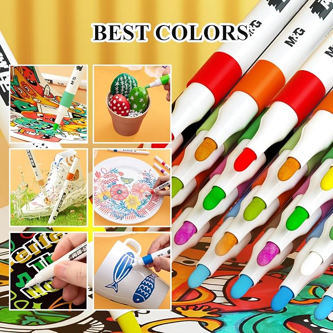 M&G Acrylic Paint Pens Markers Stocking Stuffers, 12 Colors - Image 8