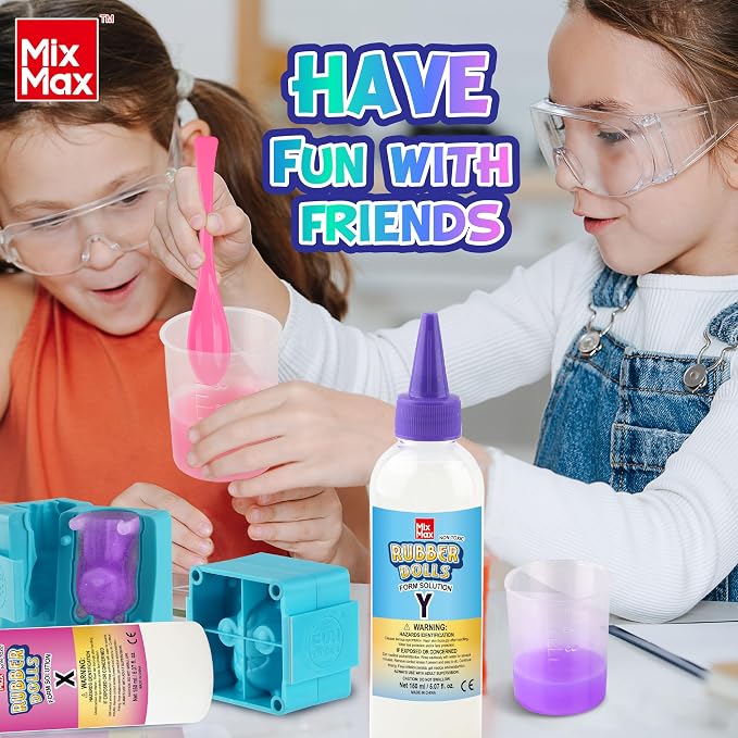 MixMax Make Your Own Squishies Toys, 6 Packs Rubber Dolls Making Kit - Image 6