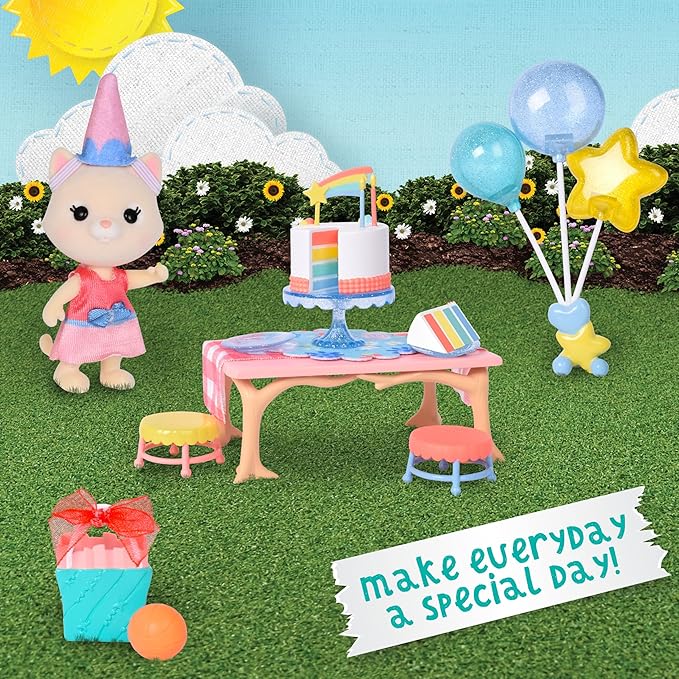 Honey Bee Acres Birthday Wishes Playset, 15 Piece Miniature Dollhouse Party Set - Image 2