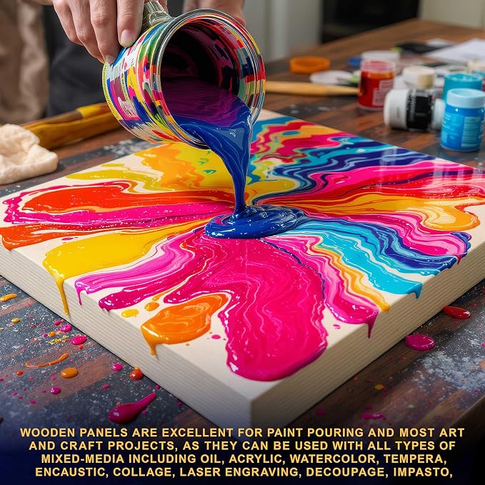 U.S. Art Supply 10" x 20" Unfinished Cradled Wood Panels - Image 5