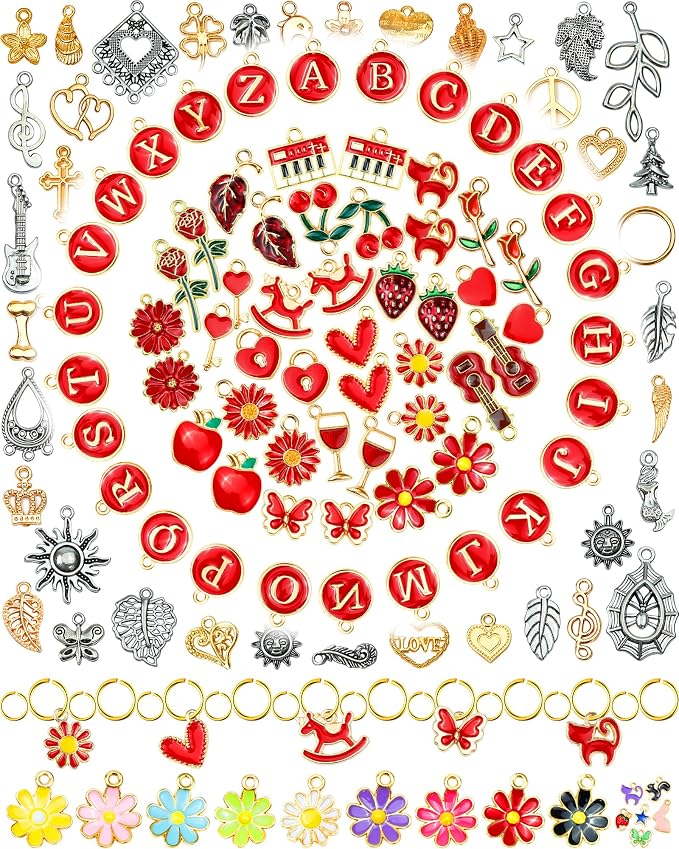 FIVEIZERO 216PCS Charms for Jewelry Making, Enamel Blacelet Charms Kit | by FIVEIZERO