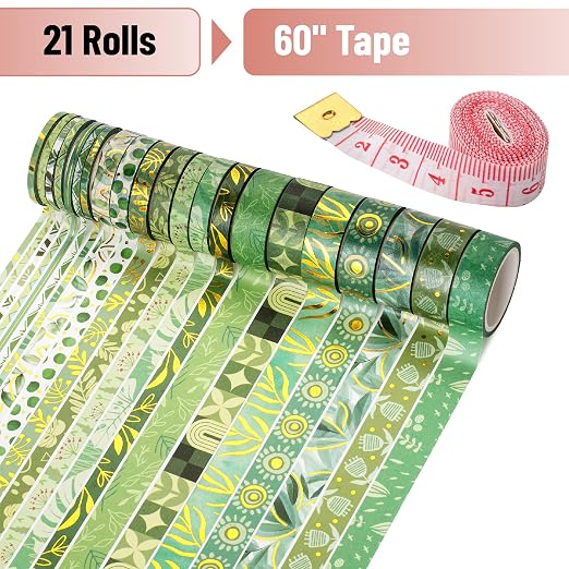 Mr. Pen- Washi Tape Set, 21 Rolls, 5.5 Yards/Roll | Washi Tape - Image 2