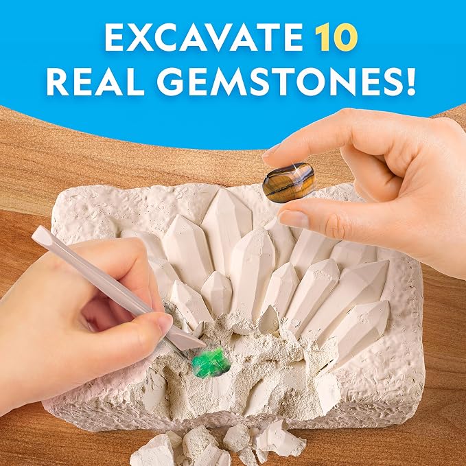 National Geographic Gemstone Dig Kit – Dig Up 10 Real Gemstones and Crystals - Image 2