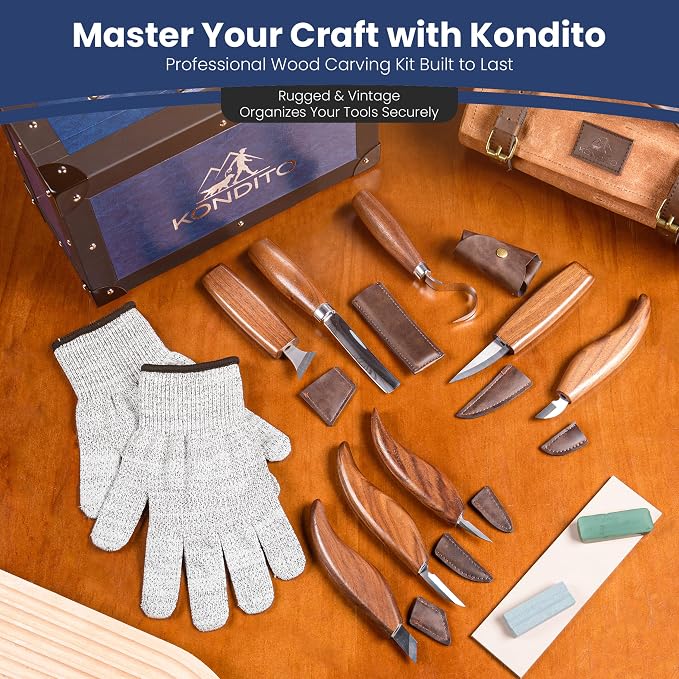 KONDITO Complete Wood Carving Kit – Premium Carving Knives Set - Image 6