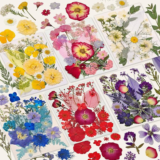 150 Pcs Dried Pressed Flowers for Resin | Real Nature Dried Flowers for Crafts by CONVELIFE