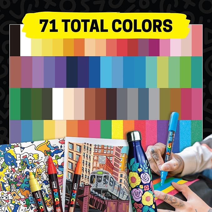 uni Posca Acrylic Paint Art Markers, Wood and Canvas - Image 7