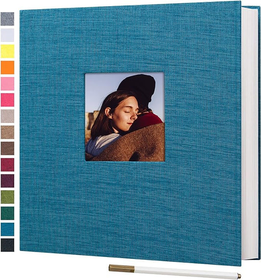 potricher Large Photo Album Self Adhesive 3x5 4x6 5x7 8x10 Pictures Linen Cover by potricher