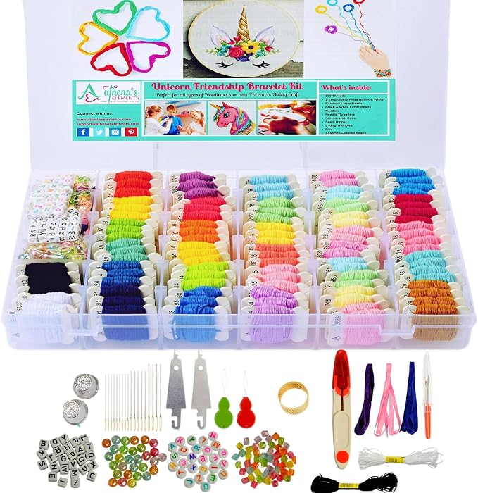 Athena's Elements 276Pcs Embroidery Kit, Cross Stitch Kits, Friendship Bracelet by AthenasElements