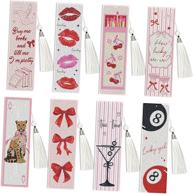 Y2K Coquette Diamond Art Bookmarks, DIY Girly Aesthetic Book Marks by CRASHOT