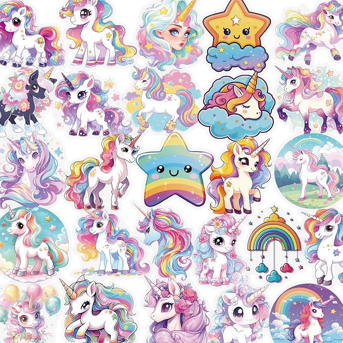 50 Pcs Clear PET Unicorn Aesthetic Stickers - Image 7